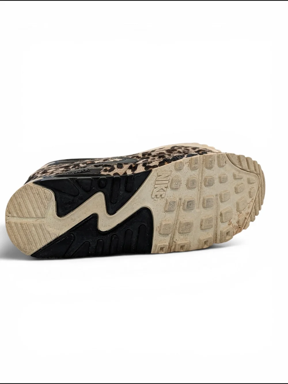 SOLD Vintage Nike Air Max Leather Cow Hide Leopard Print Athletic Sneakers - Picture 10 of 13